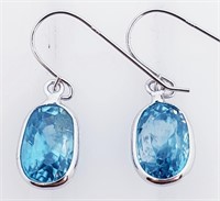 $1512 14K  1.69G Blue Zircon(5ct) Earrings
