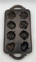 Antique Cast Iron Muffin Pan In Shape Of Fruits