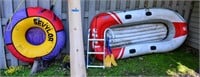 Lake toys - pull tube & 7' raft w/ paddles