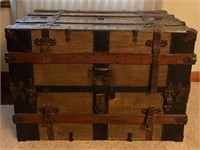 Antique Cantilever Storage Trunk 35"Lx 20"W 24"H