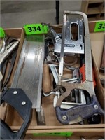 FLAT MISC. TOOLS- HACKSAW-MITER SAW- STAPLER