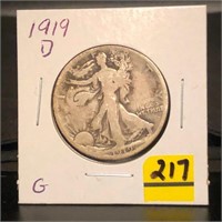 1919D Walking Liberty Half Dollar