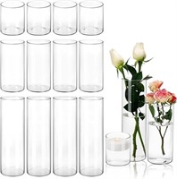 Cucumi  Glass Cylinder Vase Hurricane Candle