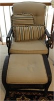 Hampton Bay Wicker/ Iron Chair w/ Ottoman