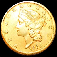 1866-S $20 Gold Double Eagle UNCIRCULATED