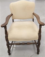 Wooden Arm Chair w/ Cushions, 35½" H