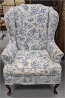 Wingback Chair w/ Custom Upholstered Cover, 45" H