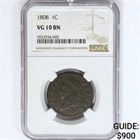 1808 Large Cent NGC VG10 BN