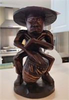 MEXICAN STYLE FIGURINE WOODEN CARVED 12IN