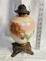 Antique oil Lamp hand painted