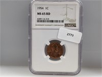 NGC 1954 MS65RD Wheat Penny
