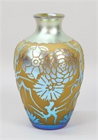 Steuben Acid Cut Back Art Glass Vase