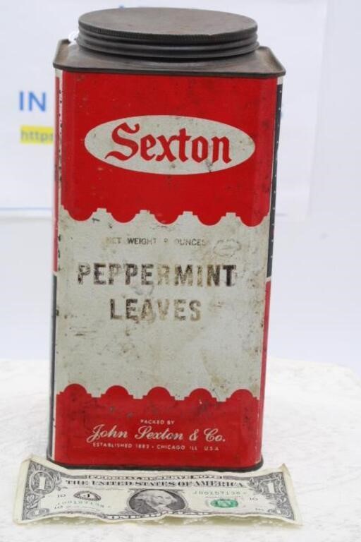 SEXTON PEPPERMINT LEAVES TIN