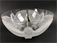 Lalique Style 10" Glass Bird Bowl