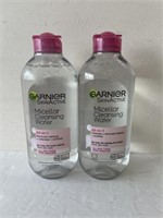 2 garnier no oil micellar makeup removers 13oz