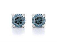 .50 Ct Blue Diamond Studs Low Reserve WOW