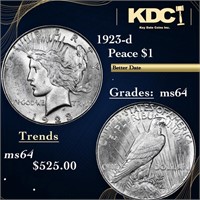 1923-d Peace Dollar 1 Grades Choice Unc
