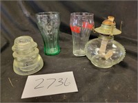 Coke Glasses, Oil Lamp Base, Insulator