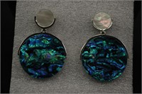 PAIR OF CRISTINA SABATINI ABALONE MOP EARRINGS