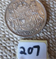 Canadian 1949 Silver Fifty Cents Coin