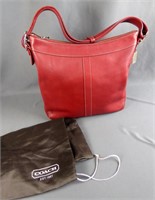 Coach Red Leather Ladies Handbag/ Tote/ Purse