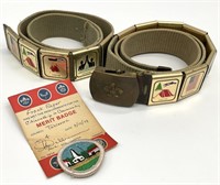 Vintage Boy Scout Belts & Badge