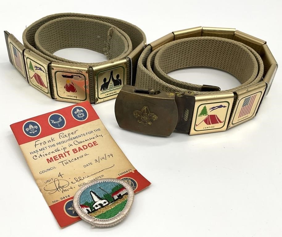 Vintage Boy Scout Belts & Badge
