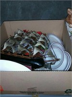 Box of sail ship model and plates