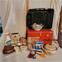 Vintage Bread Box, Cups, Bowls