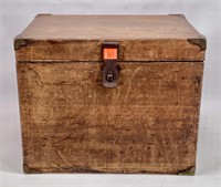 Wooden box, brass corners, 12" wide, 9" deep,