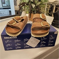 NEW Womens Birkenstock Cognac Sandals Size 37