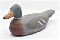 Vintage Carved Wood Duck Decoy w/ Weights