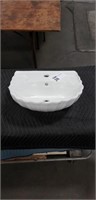 Foremost White Scallop Pedestal Sink Top. **TOP