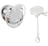 New (2 packs of 2) Personalized Bling Pacifier,