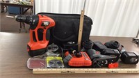 Black & Decker kit w/tools, batteries & chargers