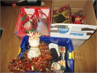 3 boxes of misc Christmas items