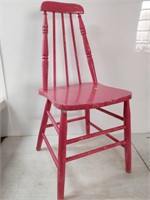 vintage pink painted wooden chair