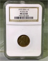 1972 DDO Lincoln penny MS 62 RB