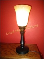 Torchiere Style Metal Glass Accent Lamp