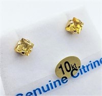 10kt Yellow Gold 4mm Citrine Earrings