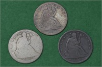 3 -  Seated Liberty Half Dollars 53, 53 and 53-O