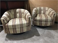 Pair of swivels upholstered chairs