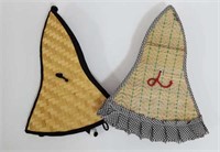 Vintage Folding Woven Straw Hats, Great For Travel