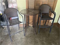 4 Tall Metal Outdoor Patio Chairs & Table