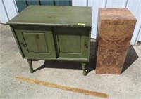 Green painted cabinet & stand