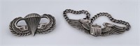 WW2 Sterling Silver Jump Wings and Bracelet