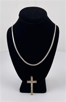 Sterling Silver Cross and Necklace