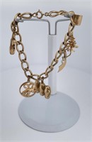 Solid 14k Gold Charm Bracelet