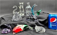 Art Crystal & Glass Paperweights + Figurines