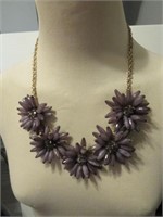 LILAC GRAY FLOWER NECKLACE NICE